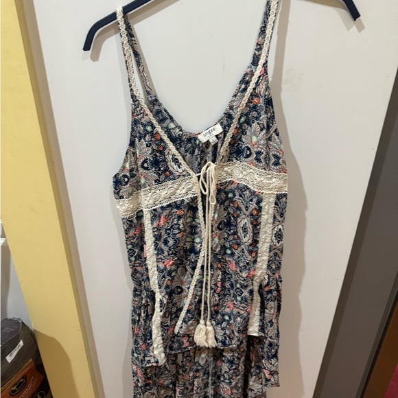 Umgee Tops - Umgee Navy and Cream Patterned Dress